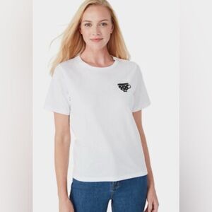 KATE SPADE X DISNEY ALICE IN WONDERLAND TEACUP COTTON TEE SHIRT
